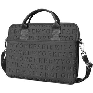 WiWU 15.4 inch Shockproof Dropproof Fashion Slim Shoulder Laptop Bag Handbag (Black)