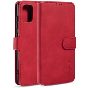 For Galaxy A71 5G DG.MING Retro Oil Side Horizontal Flip Case with Holder & Card Slots & Wallet(Red)