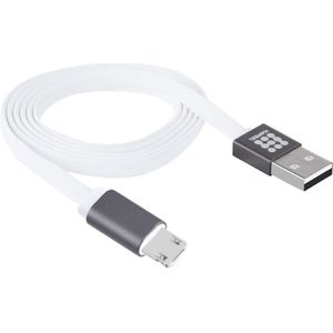 HAWEEL 1m Noodle Style 2 in 1 Micro USB & 8 Pin Both Side Data Sync Charging Cable  For iPhone  iPad  Galaxy  Sony  Google  HTC  Huawei  Xiaomi(White)