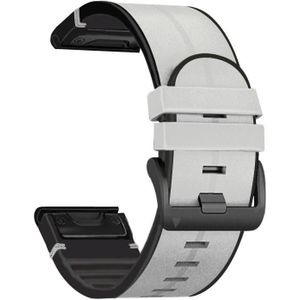Voor Garmin Fenix 7x Silicone + Lederen Quick Release Watchband