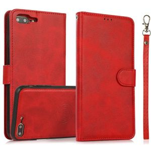 Calf Texture 2 in 1 Detachable Magnetic Back Cover Horizontal Flip Leather Case with Holder & Card Slots & Wallet & Photo Frame For iPhone 8 Plus / 7 Plus(Red)