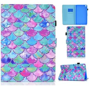 Painted Pattern TPU Horizontal Flip Leather Protective Case For Samsung Galaxy Tab A 8.0 (2019)(Color Fish Scales)