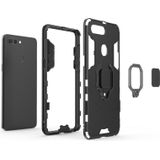 PC + TPU Shockproof Protective Case for OPPO R15  with Magnetic Ring Holder (Black)
