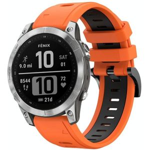 Voor Garmin Instinct 2 Solar Sports tweekleurige siliconen horlogeband (oranje + zwart)
