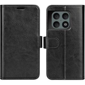 Voor OnePlus 10 Pro 5G R64 Texture Single Horizontal Flip Phone Beschermhoes Met Houder & Card Slots & Portemonnee & Fotolijst (Zwart)