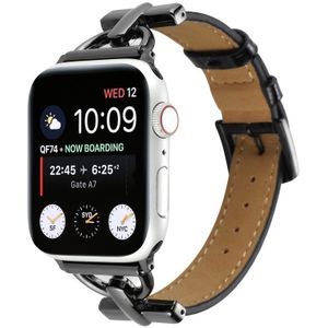 D-gesp Cocodile lederen horlogeband voor Apple Watch Ultra 49 mm / serie 8 & 7 45 mm / SE 2 & 6 & SE & 5 & 4 44 mm / 3 & 2 & 1 42 mm