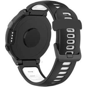 For Garmin Forerunner 220/230/235/620/630/735XT Two-color Silicone Replacement Strap Watchband(Black+White)