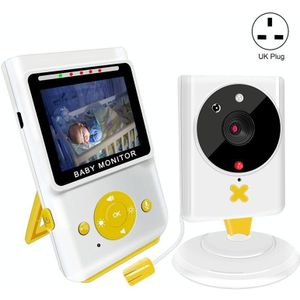 855P 2 4 inch draadloze gele babyfoon voor thuis met babybewakingscamera (UK-stekker)