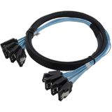 Mini SAS to SATA Data Cable With Braided Net Computer Case Hard Drive Cable specification: 4SATA-0.5m