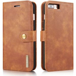 DG.MING for iPhone 8 Plus & iPhone 7 Plus Crazy Horse Texture Horizontal Flip Detachable Magnetic Protective Case with Holder & Card Slots & Wallet(Brown)