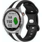 Voor Garmin Approach S40 20 mm vlindergesp tweekleurige siliconen horlogeband (zwart + wit)