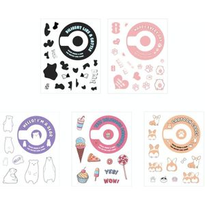 5 stks 5 in 1 DIY Cute Cartoon Camera Stickers Set voor Fujifilm Instax Mini 11 (Dessert Animal Series)