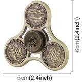 Cents Pattern Fidget Spinner Toy Stress Reducer Anti-Anxiety Toy for Children and Adults  4.5 Minutes Rotation Time  Silicon Nitride Ceramics Beads Bearing  Three Leaves(Army Green)