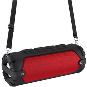 New Rixing NR-6013 Bluetooth 5.0 Portable Outdoor Wireless Bluetooth Speaker with Shoulder Strap(Red)