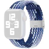 Nylon Vlecht één gesp vervangen Horlogeband voor Apple Watch Series 7 45mm / 6 & SE & 5 & 4 44mm / 3 & 2 & 1 42mm (Blueberry)