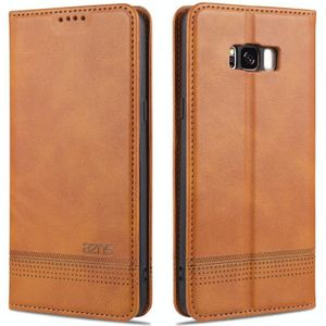 For Samsung Galaxy S8+ AZNS Magnetic Calf Texture Horizontal Flip Leather Case with Card Slots & Holder & Wallet(Light Brown)