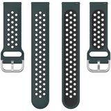 For Fitbit Versa 2 / Versa / Versa Lite / Blaze 23mm Sports Two Colors Silicone Replacement Strap Watchband(Olive Green Black)