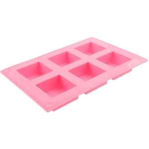 Hoge kwaliteit 6 gaten vierkante vorm siliconen cakevorm