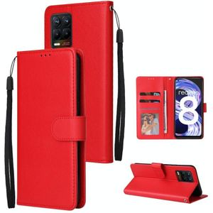 Voor Oppo Realme 8/8 PRO 4G Multifunctionele Horizontale Flip Leren Case  met drie kaartsleuf & houder & fotolijst & lanyard