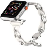 Voor Apple Watch Ultra 49 mm holle lederen ketting magnetische gesp horlogeband