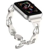 Voor Apple Watch Ultra 49 mm holle lederen ketting magnetische gesp horlogeband