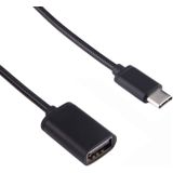 8.3cm USB Female to Type-C Male Metal Wire OTG Cable Charging Data Cable  For Galaxy S8 & S8 + / LG G6 / Huawei P10 & P10 Plus / Oneplus 5 / Xiaomi Mi6 & Max 2 /and other Smartphones(Black)