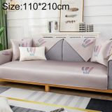 Feather Pattern Summer Ice Silk Non-slip Full Coverage Sofa Cover  Size:110x210cm(Light Grey)