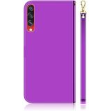 For Galaxy A70s Mirror-like Magnetic Attraction Horizontal Flip Leather Case with Lanyard  Support Holder & Card Slot & Wallet(Purple)