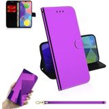 For Galaxy A70s Mirror-like Magnetic Attraction Horizontal Flip Leather Case with Lanyard  Support Holder & Card Slot & Wallet(Purple)