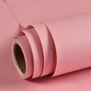Waterproof Self-Adhesive Macaron Dormitory Wallpaper Solid Color Clothing Store Decoration Wallpaper  Specification: 0.53 x 5m(Peach Pink)