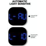 13-inch LED acryl elektronische klok groot scherm vierkante wandklok met timing temperatuur vochtigheid (6632 wit blauw)