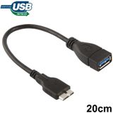 20cm Micro USB 3.0 to USB 3.0 OTG Cable  For Galaxy Note III / N9000(Black)