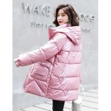 Glanzend verdikking naar beneden gevoerde jas (kleur: roze maat: m)