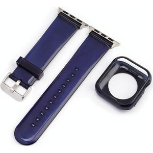 Jelly Watchband + Case voor Apple Watch Series 7 45 mm / 6 & SE & 5 & 4 44mm / 3 & 2 & 1 42mm (Royal Blue)