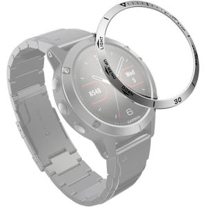 For Garmin Fenix 5 Smart Watch Steel Bezel Ring  A Version(Silver Ring Black Letter)