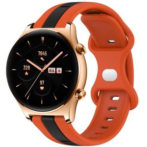 For Honor Watch GS 3 20 mm vlindergesp tweekleurige siliconen horlogeband (oranje + zwart)