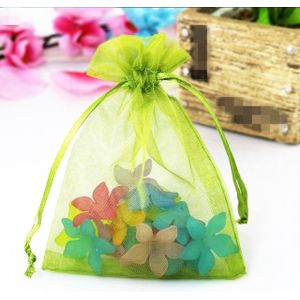 100 PCS Organza Gift Bags Jewelry Packaging Bag Wedding Party Decoration  Size: 7x9cm(D19 Olive Green)