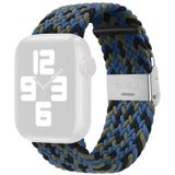 Nylon Vlecht één gesp vervangen Horlogeband voor Apple Watch Series 7 45 mm / 6 & SE & 5 & 4 44mm / 3 & 2 & 1 42mm (Blue Camouflage)