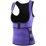Breasted Shapers Corset Sweat-wicking Waistband Body Shaping Vest  Size:M(Purple)