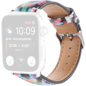 Marble Ethnic Style Printed Leather Watchband For Apple Watch Series 6 & SE & 5 & 4 44mm / 3 & 2 & 1 42mm(Print Digital)
