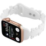 Vlinder holle siliconen horlogeband voor Apple Watch Series 8 & 7 41 mm / SE 2 & 6 & SE & 5 & 4 40 mm / 3 & 2 & 1 38 mm