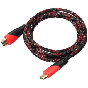 3m HDMI 1.4 Version 1080P Nylon Woven Line Red Black Head HDMI Male to HDMI Male Audio Video Connector Adapter Cable