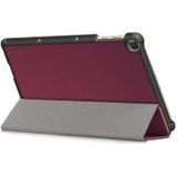 For Huawei Enjoy Tablet 2 10.1 inch / Honor Pad 6 10.1 inch Solid Color Horizontal Flip Leather Case with Three-folding Holder & Sleep / Wake-up Function(Wine Red)