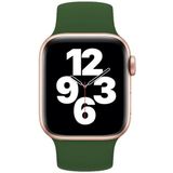 Voor Apple Watch Series 7 41mm / 6 & SE & 5 & 4 40 MM / 3 & 2 & 1 38mm Effen Kleur Elastische Siliconen Vervanging Polsriem Horlogeband  Afmeting: M 143mm (Alfalfa Grass)