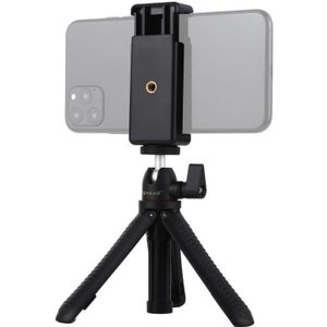 PULUZ Selfie Sticks Tripod Mount + Phone Clamp with Tripod Adapter & Long Screw(Black)