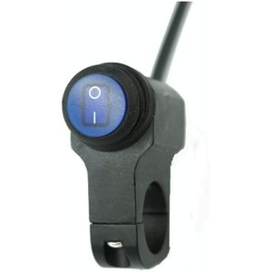 Motorcycle Aluminum Alloy Faucet LED Waterproof Switch Accessories Headlight Switch(Blue Light Black)