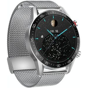 SK7Plus 1 28 inch IPS -scherm stalen riem Smart Watch  ondersteuning Bluetooth Call/Sleep Monitoring (Silver)
