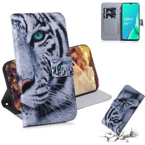 For OPPO A11x / A11 / A5 (2020) / A9 (2020) Coloured Drawing Horizontal Flip Leather Case  with Holder & Card Slots & Wallet(Tiger)