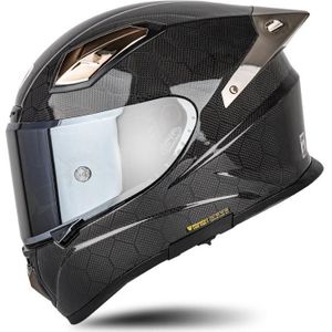 SOMAN Four Seasons Full Cover motorhelm  maat: XXL (Snake Carbon Fibre Silver)