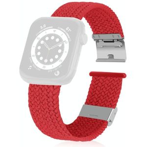 Braided + Stainless Steel Replacement Watchbands For Apple Watch Series 6 & SE & 5 & 4 44mm / 3 & 2 & 1 42mm(Red)